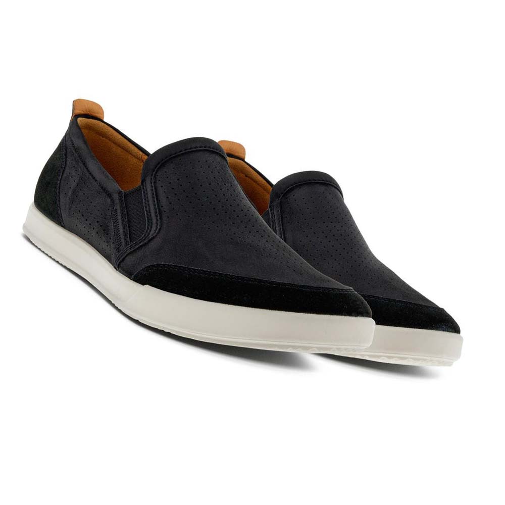 Ecco Collin 2.0 Retro Slip-on Fritidssko Herre Svarte | NO 465HAP